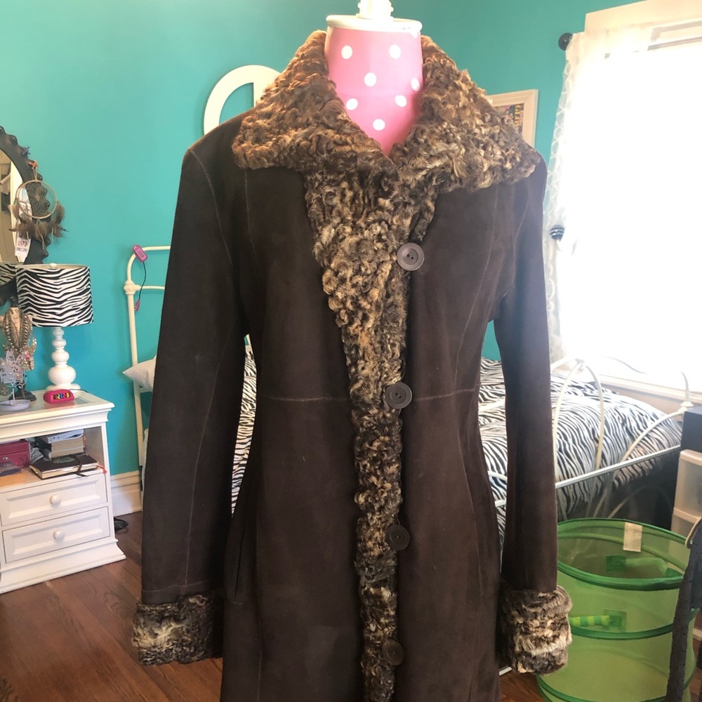 Chocolate Brown Shearling Coat